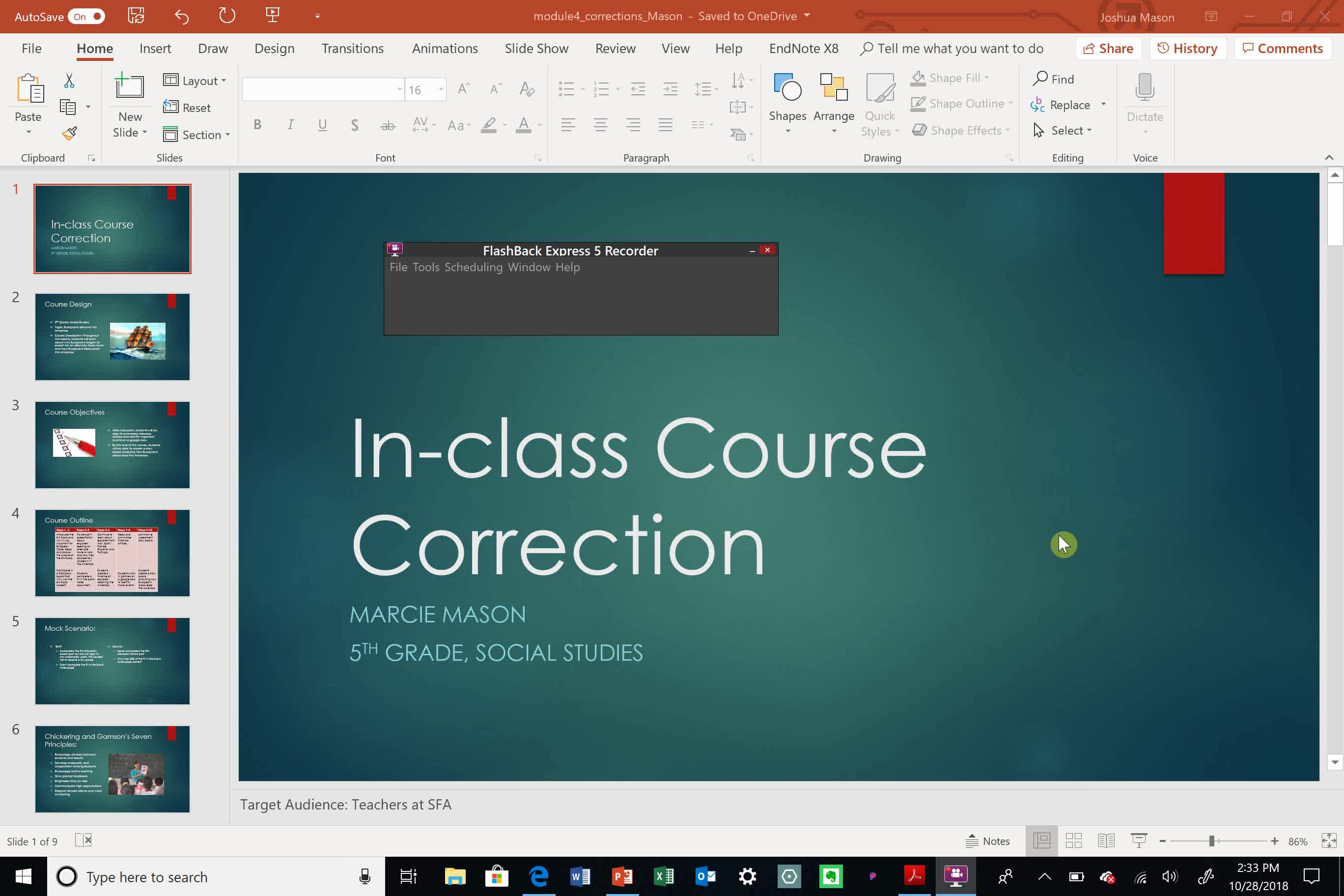 In-class Course Corrections
