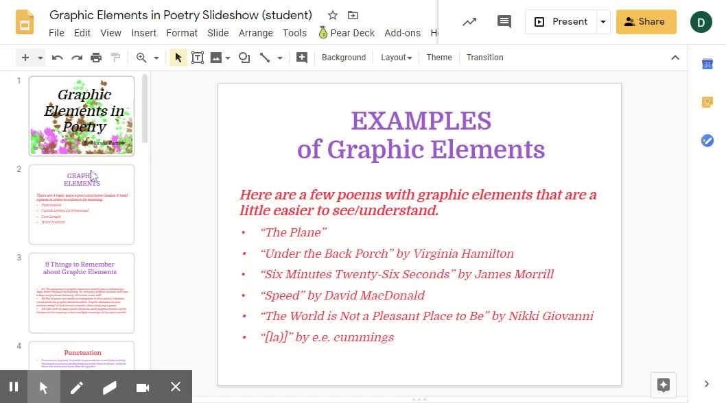 Graphic Elements in Poetry