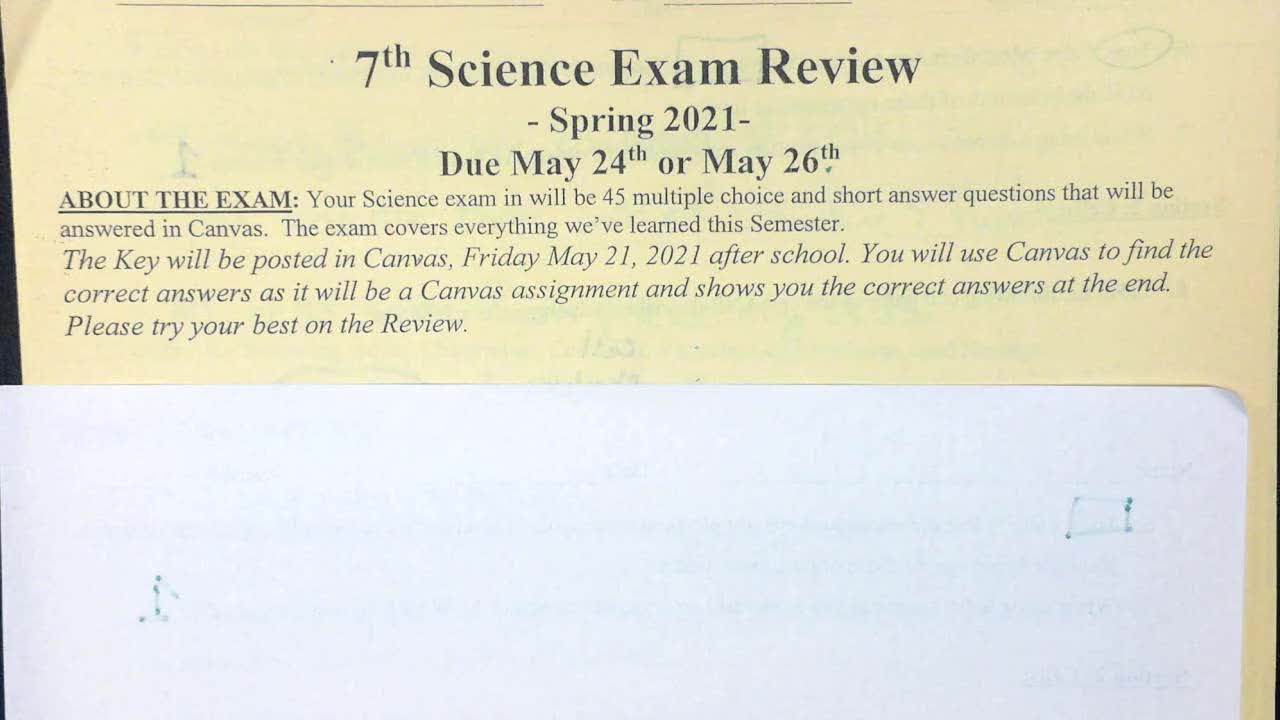 7th grade Science Final Review 