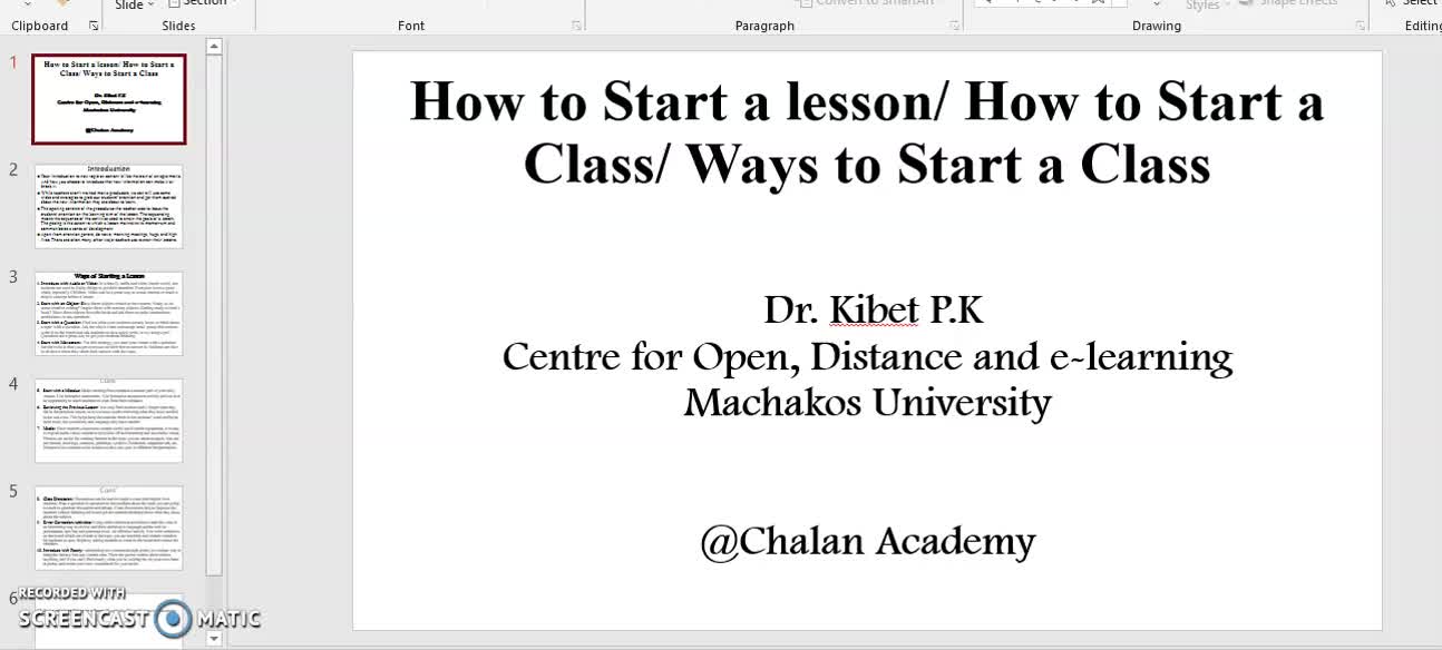 How to start a class