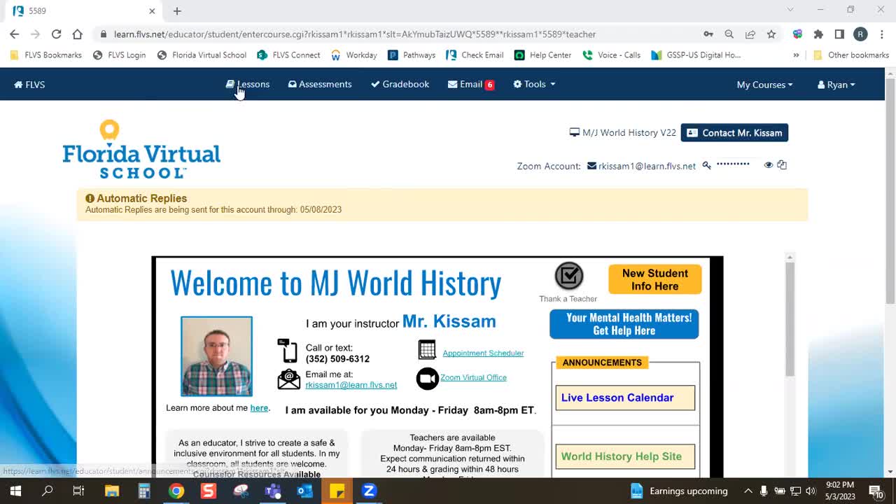 Mr Kissam Home Page Orientation