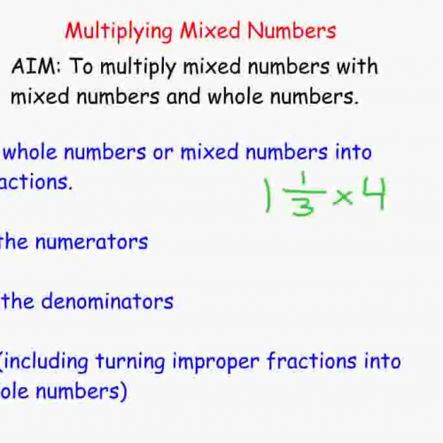 Multiplying Mixed Numbers with Whole Numbers