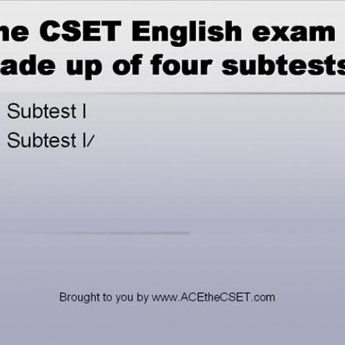 Format of the CSET English Exam