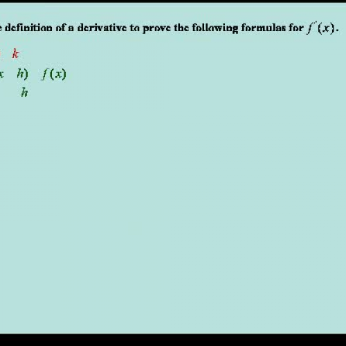 Differentiation- Formulas