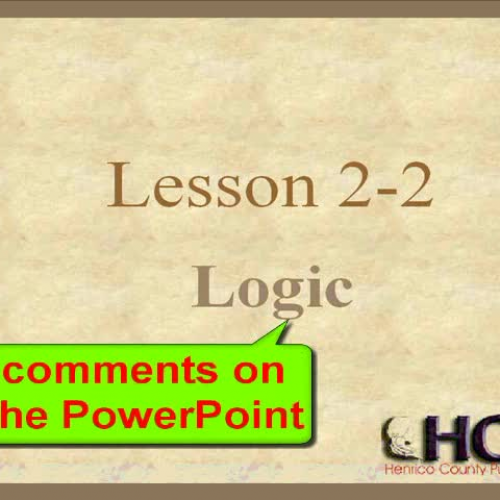 Lesson 2-2 (part II): Logic