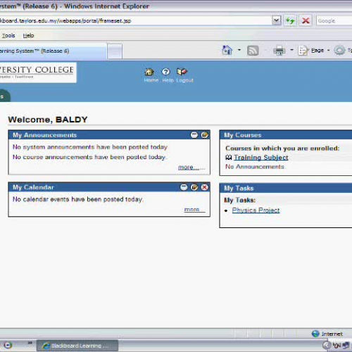 002 My Institution Page - My Announcements