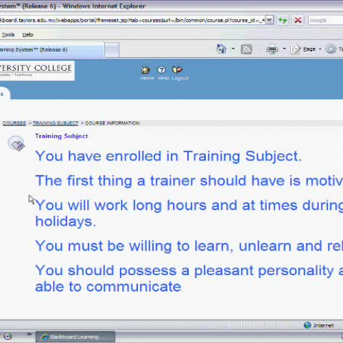 016 My Courses - Course Information