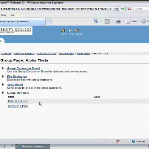 030 My Courses - Communications - Group Pages