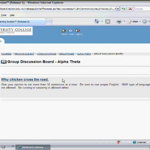 031 My Courses -  Communications - Group Page