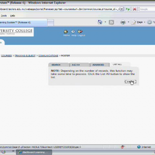 033 My Courses - Communications - Roster