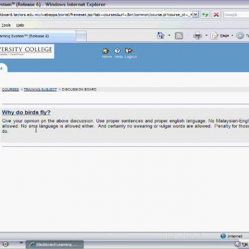 037 My Courses - Discussion Board