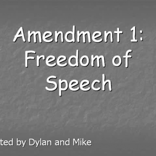 Freedom of Speech: Amendment 1
