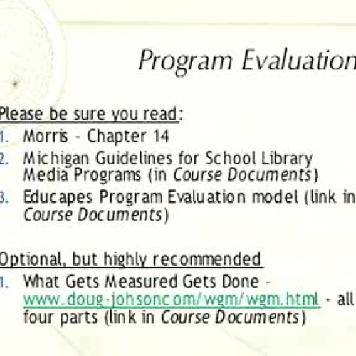 LIS 7310 Program Evaluation