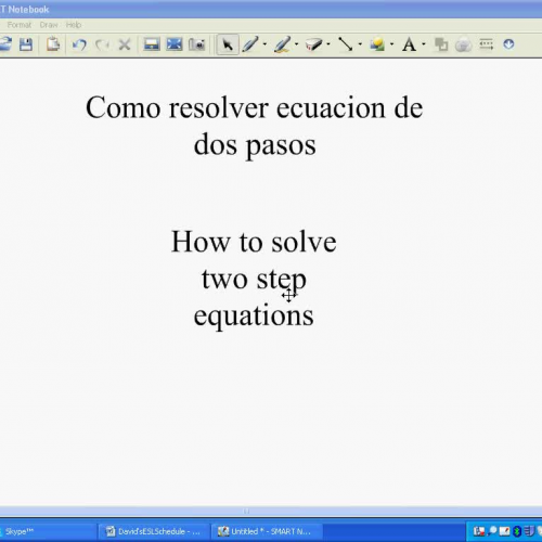 Two Step Algebraic Equations in Spanish