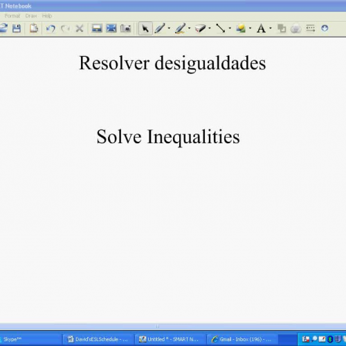 Solve Inequalities lesson in Spanish