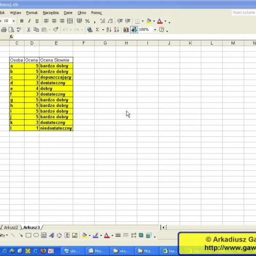 Excel 10 - wyszukaj pionowo