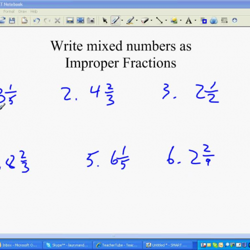 Write Mixed Numbers as Fractions in Spanish