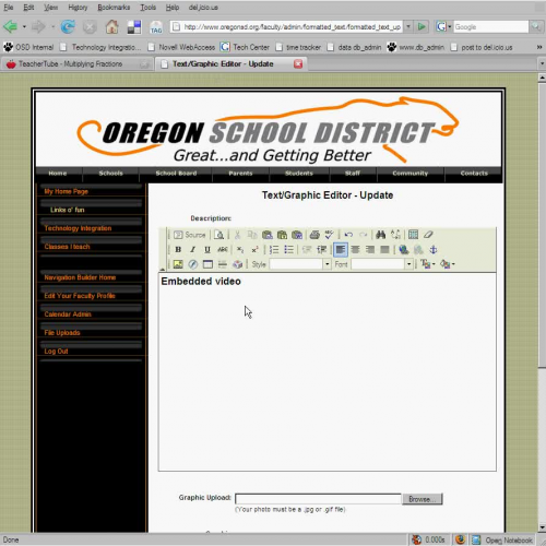 Embed TeacherTube into a CMS page