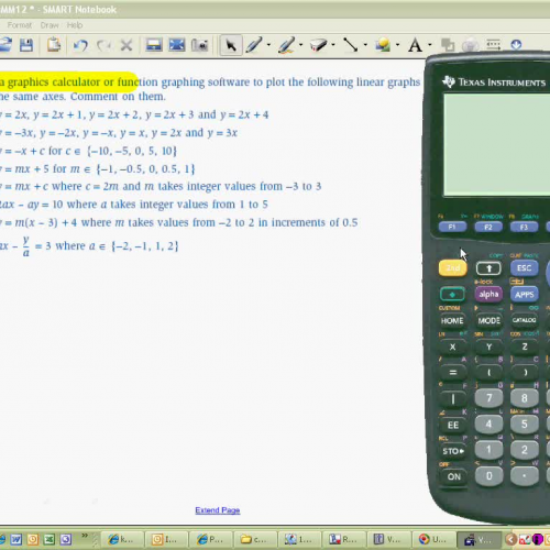 Using a TI-89 to Graph Linear Equations
