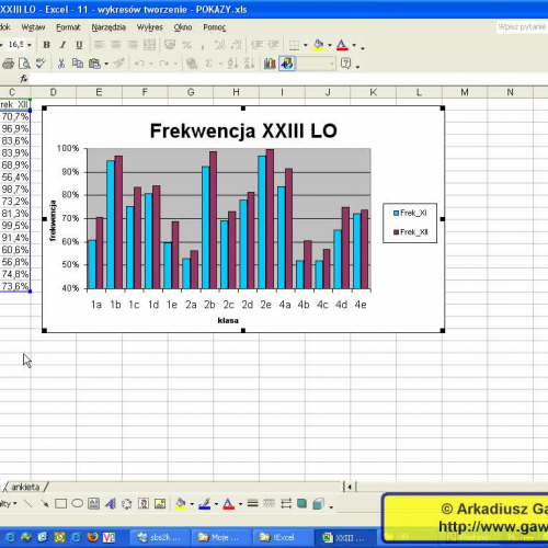 Excel 11 - tworzenie wykresow cz. 2