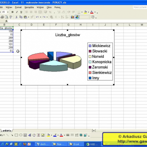 Excel 11 - Tworzenie wykresow cz. 3