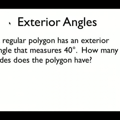 Geo Screencast: Polygon Exterior Angle