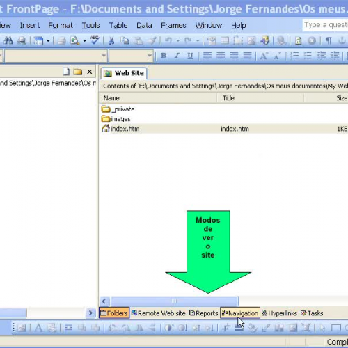 Site em Front Page - Organização