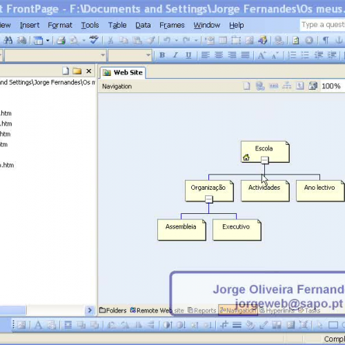 Site em Front Page - Navegação