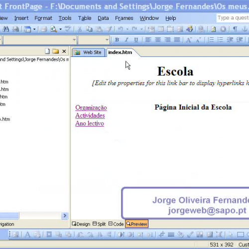 Site em Front Page - Tema