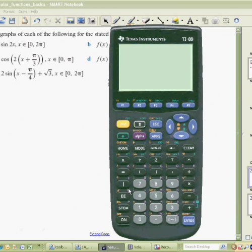 Using a TI89 calculator to sketch sin2x