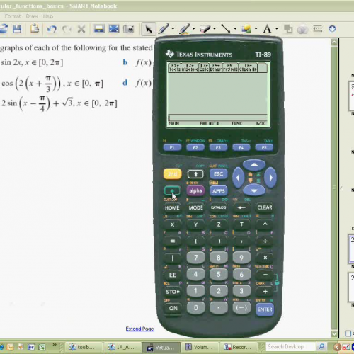 Using a TI89 calculator to sketch 2sinx-pi ty