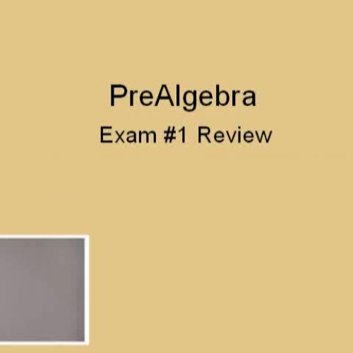 Pre-algebra Exam 1 Review Part I