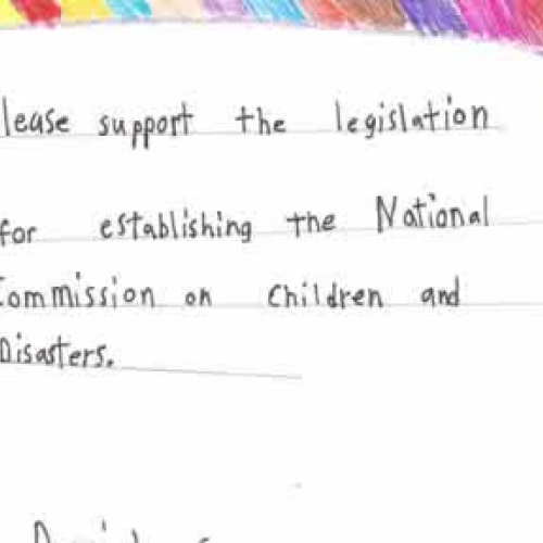 Support Legislation on Children of Disasters
