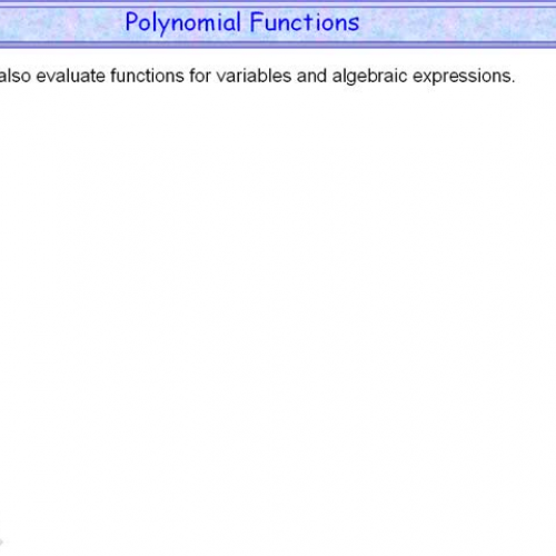 Evaluating Polynomial Expressions