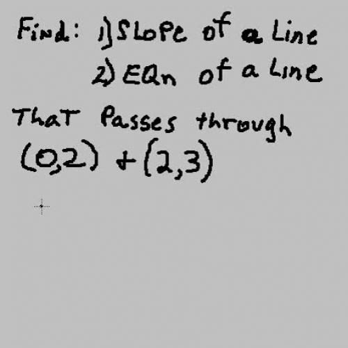 1J. Intro to Calculus - slope and equation of