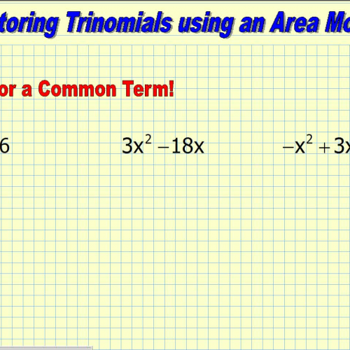 Factoring Trinomials using an Area Model