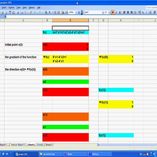 Solve Conjugate Gradient using excel