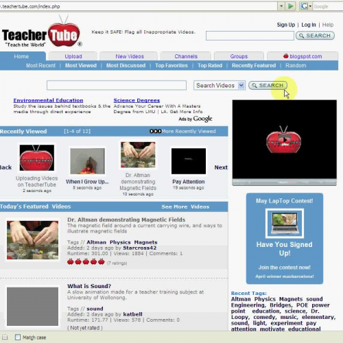 TeacherTube Advertising - Home Page Video 250