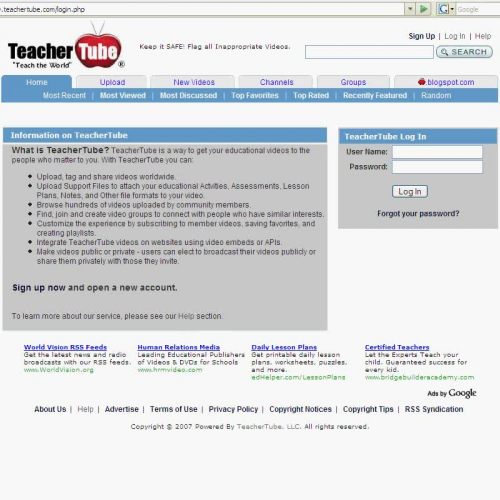 TeacherTube Advertising Team - LOGIN PAGE 728