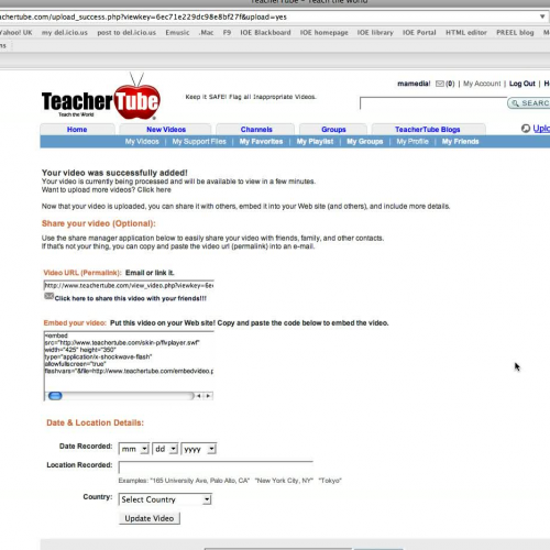 How to share a video from Teadchertube in Bla