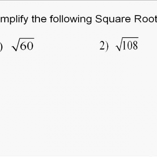 A19.1 Simplifying Square Roots