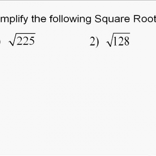 A19.2 Simplifying Square Roots