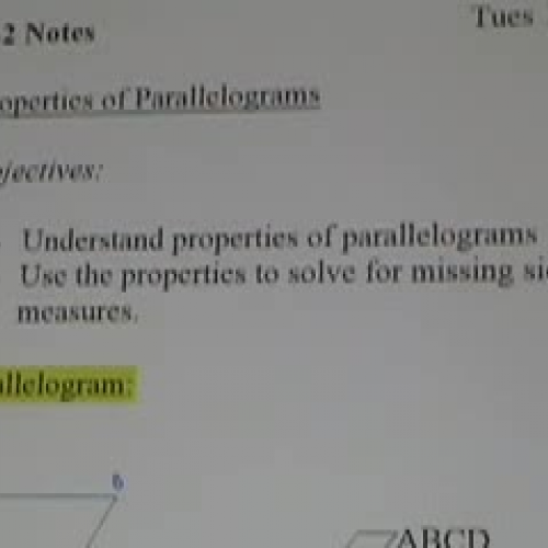 4 Properties of Parallelograms