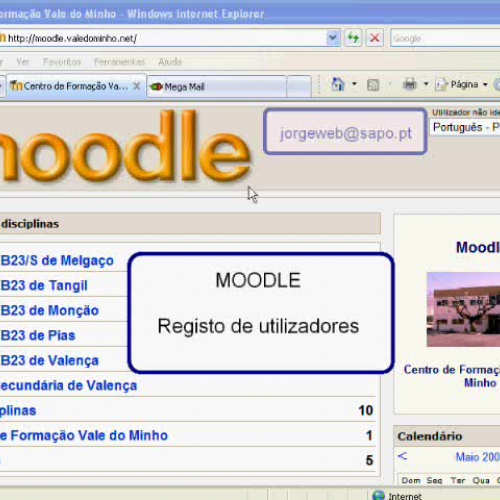 Moodle - Registo de novos utilizadores