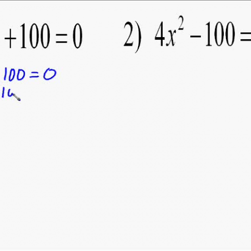A19.11 Solving Simple Quadratic Equations