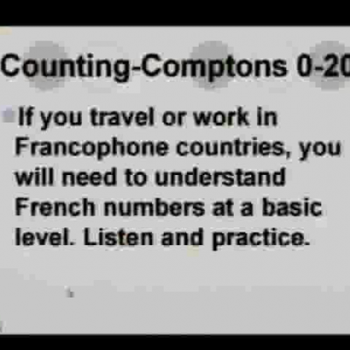 Counting 0-20 in French