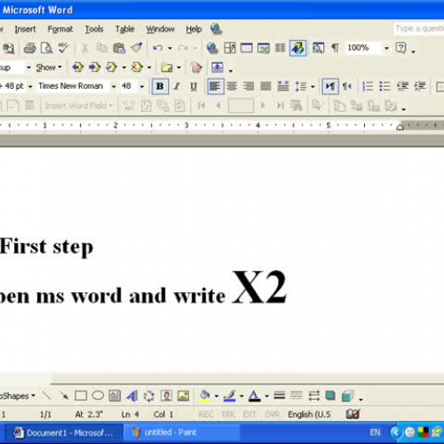 ms word tuition on math work topic
