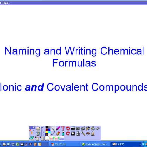 Naming and Writing Chemical Formulas