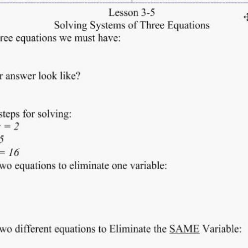 Alg 2 Lesson 3-5 A