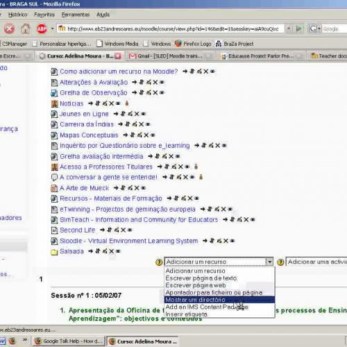 Moodle - criar directoria